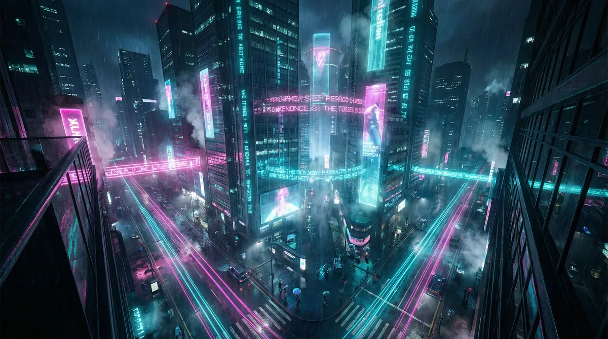 2021自产拍在线观看视频 竖屏短剧平台首页背景 - 赛博朋克都市夜景